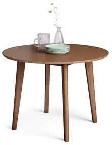 MAZZONI EXPORT ROXY Nucă Naturală - MASĂ ROTUNDĂ DE LEMN PENTRU BUCĂTĂRIE/SUFRAGERIE RETRO