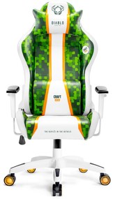 Scaun gaming Diablo X-One 2.0 Craft King Size: alb-verde