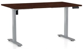 Masă înălțime reglabilă OfficeTech B, 120 x 80 cm, picioare gri, wenge