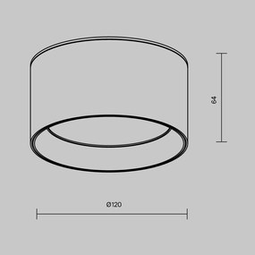 Spot LED aplicat design tehnic Vega D-12cm negru