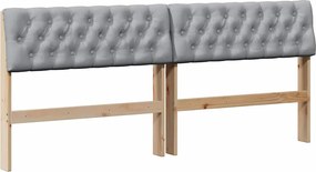 vidaXL Tăblie tapițată Gri deschis 180 cm Lemn de pin masiv