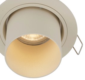 Set de 6 spoturi încastrate bej GU10 50mm rotunde, rotative și înclinabile - Installa