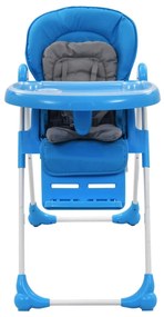 10187 vidaXL Scaun de masă înalt pentru copii, albastru și gri