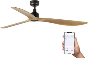Ventilator tavan de exterior smart sistem TUYA si telecomanda IP44 OUTWOOD L maro/stejar