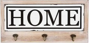 Cuier hol cu 3 agatatori din lemn Home Homs, 35 x 25 cm, maro rustik