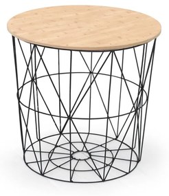 Masa de cafea Mariffa negru-natur - d 42 x h 41 cm