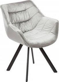 Scaun design retro Dutch Comfort, catifea gri