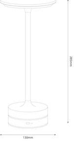 Lampă de birou LED tactilă reîncărcabilă TAVOLO LED/2,5W/5V 2400 mAh 3000-6000K neagră