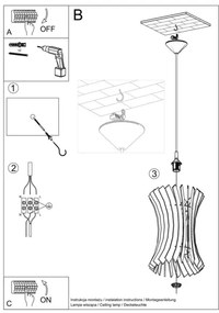 Lustră pe lanț ORIANA 1xE27/60W/230V
