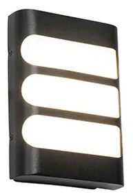 Aplică de perete exterioară neagră incluzând LED cu senzor de lumină/întuneric - Gaev
