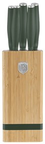 Set cutite 6 piese, cu suport bambus Green Matte Collection Berlinger Haus BH 2751
