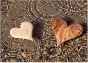 Tablou - Inimile din lemn (70x50 cm)