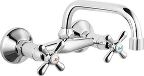 Baterie bucatarie cu montare pe perete crom Ferro Retro New