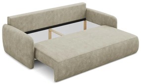 Canapea bej extensibilă/cu spațiu de depozitare cu tapițerie din chenille 218 cm Lilo – Makamii