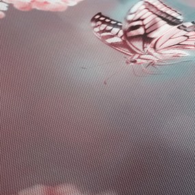 Tablou - Fluture între flori (120x50 cm)
