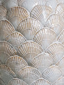 Vas decorativ din ceramica cu design scoici , H42.5cm , "Pecten"
