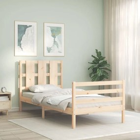 3194081 vidaXL Cadru de pat cu tăblie single, lemn masiv