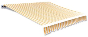 vidaXL Pânză de copertină, portocaliu și alb, 500 x 300 cm