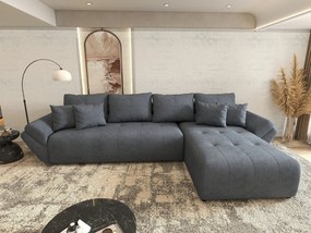 Colțar extensibil dumonde cu ladă de depozitare si sezut confortabil din spuma high-density,Berlin XL Enjoy Antracit 350x185 cm II