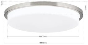 Plafoniera LED moderna LEROX 40cm crom satin