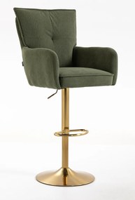 HR250W Scaun Catifea Reiată Premium culoare verde salvie Bază Aurie