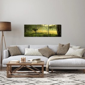 Tablou - Pădurea trezită (cu ceas) (90x30 cm)