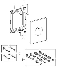 GROHE SKATE 38573SH0 - Plăcuță de acționare 156 × 197 mm, albă