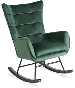 JAKS Fotoliu balansoar verde velur Jackson