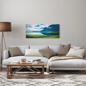 Tablou cu lac și munți (120x50 cm)