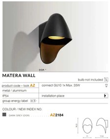 Aplica de perete pentru iluminat exterior design modern IP54 MATERA