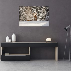 Tablou - Cal în peisaj de iarnă (90x60 cm)