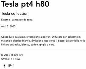 Stalp pentru iluminat exterior Tesla pt4 h80 negru