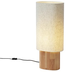 Lampă de podea Japandi din lemn cu abajur din in 70cm - Lamel