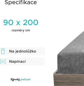 Cearsaf Frotir cu elastic 90x200 cm albastru deschis