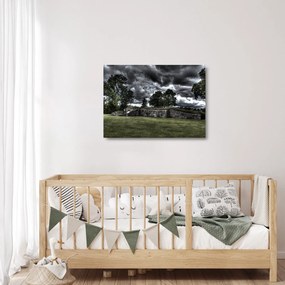 Tablou pe sticlă cu cerul întunecat (70x50 cm)
