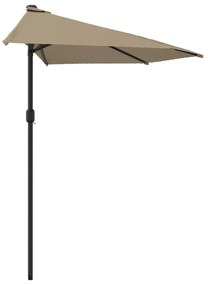 Umbrela de soare de balcon, tija aluminiu, gri taupe 300x150 cm Gri taupe