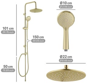 Set de duș auriu mat din oțel inoxidabil 101 cm Young Line – Wenko