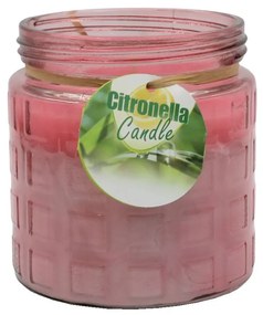 Lumânare parfumată roz cu citronella anti-insecte