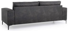 Canapea gri antracit cu tapițerie din imitație de piele 224 cm Copenhagen – Scandic