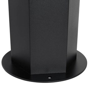 Lampă de podea pentru exterior neagră cu abajur fumuriu hexagonal 30 cm - Denmark