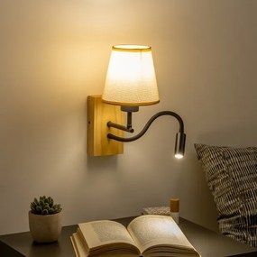 Lampă LED de perete Brilagi NUBILA WOOD 1xE27/25W/230V + LED/3W stejar/maro deschis