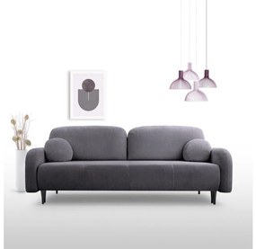 Canapea extensibilă tapițată CLOUDY, 3 locuri, gri