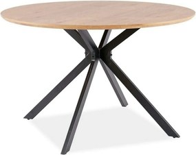 Masa ASTER, stejar/negru, 120x120x75 cm