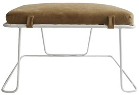 Taburet , material maro/ramă albă, MERANO YF-S02
