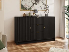 Comodă Rozoma 2D3SZ (Negru molet + auriu) . 1103672