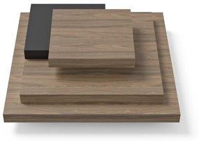 Măsuță de cafea negru-natural cu aspect de lemn de nuc 110x110 cm Slate – TemaHome