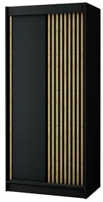 Dulap de haine 100 cm Ladonna (negru mat). 1045674