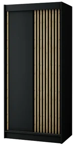 Dulap de haine 100 cm Ladonna (negru mat). 1045674