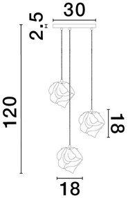 Lustra cu 3 Pendule design decorativ modern ODELLE