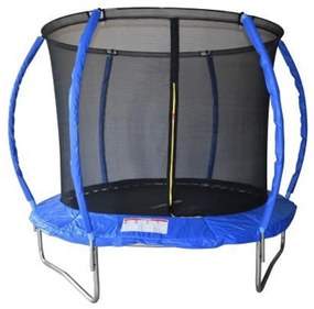 Trambulina copii cu plasa de protectie NOVOKIDS™ 8FT Funny Trampoline, Cu scara inclusa, Pentru interior si exterior, Diametru 244 cm, Maxim 100 kg,